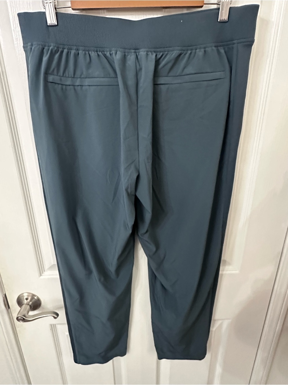 Athleta Brooklyn Mid Rise Ankle Pants Blue Teal 12 Petite 12P - Picture 2 of 4